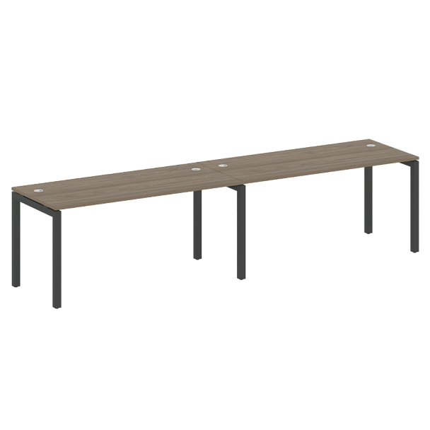 Metal System Quattro Р. ст. на 2 раб. места на П-образном м/к 50БП.СМ-2.4 Вяз/Антрацит металл 3200*720*750 - Вид 1