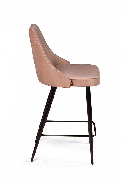 Стул полубарный Berg, бархат бежевый 5/ чёрный конус - Вид 3