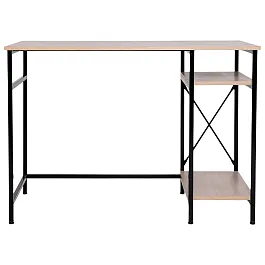 Стол BRABIX "SMART CD-018", 1100х600х765 мм, ЛОФТ, 2 полки, металл/ЛДСП ясень шимо светлый, каркас черный, 641945 - Фото предпросмотра