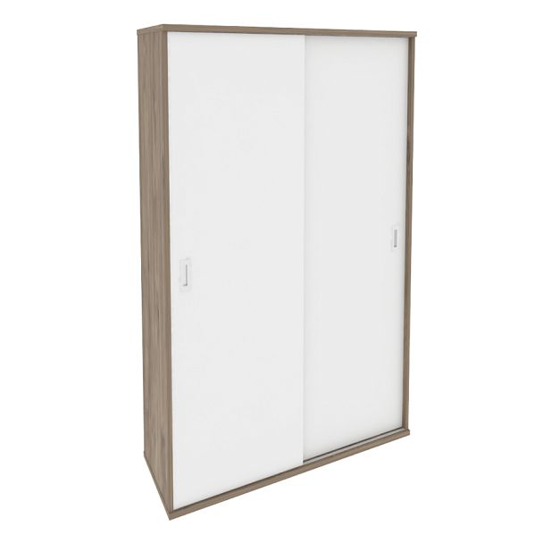 Onix Шкаф-купе с полками O.SHK-1.1 T Тиквуд темный/Белый бриллиант 1200*420*1977 - Вид 1