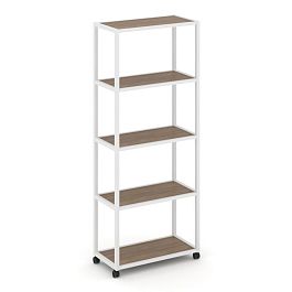 Shelf Mobile Стеллаж 5 уровней 1 секция VR.LT-STK-501.08 Дуб Аризона/Металл Белый 800*400*2000 - Фото предпросмотра