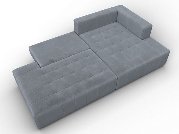 Диван угловой Лига-103 НПБ угол правый Велюр серый - Вид 8