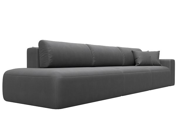 Диван прямой Лига-036 НПБ Модерн Лонг подлокотник справа Искусственная замша серый - Вид 3