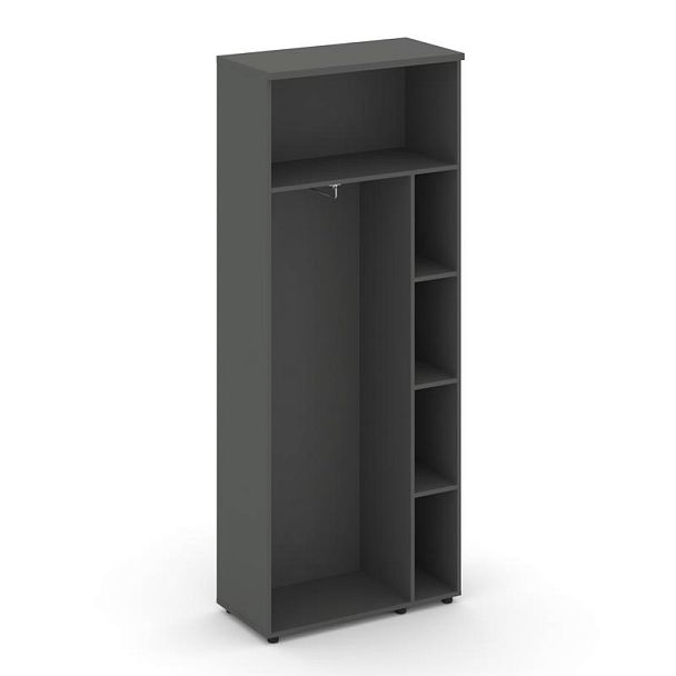 Стайл Проджект Гардероб широкий неглуб. SN.GB.E-003 Антрацит/Черный Ручки 796*400*1982 - Вид 2