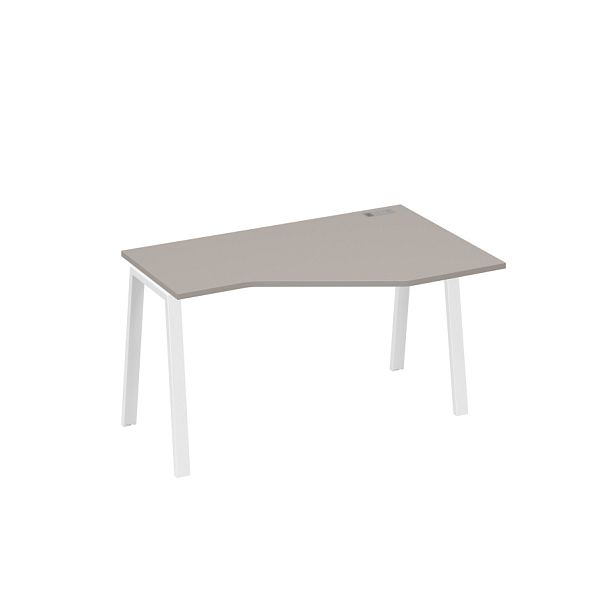 Стол эргономичный правый "Техно" на металлокаркасе TRE A4 А4 Б3 054 БП мокко премиум / металлокаркас белый - Вид 1