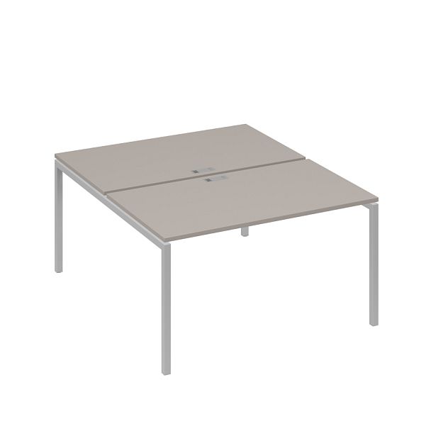 Рабочая станция 2х140 с металлокаркасом DUE A4 А4 Б2 177 БП мокко премиум / металлокаркас серый - Вид 1