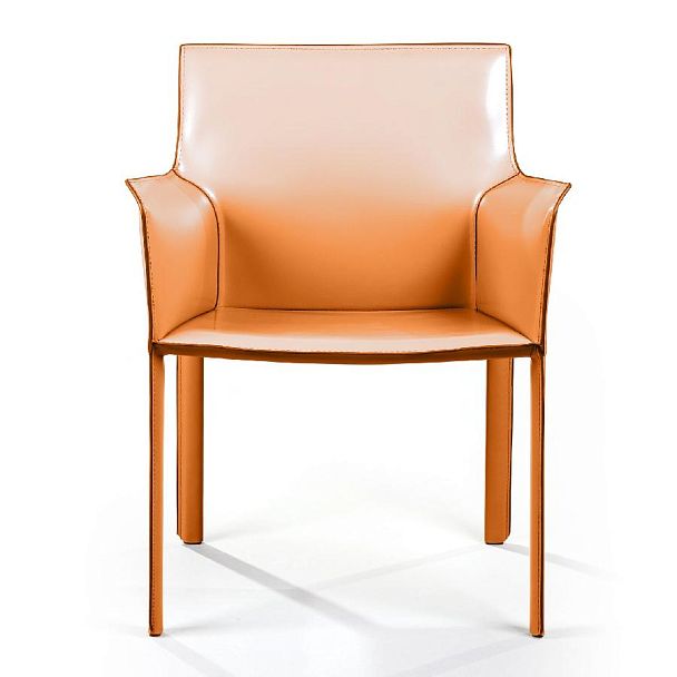 Стул с подлокотниками Barrie, кожа camel - Вид 2