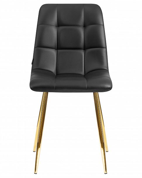 Стул обеденный DOBRIN ALEX (золотые ножки, чёрная экокожа (P-01)) - Вид 6