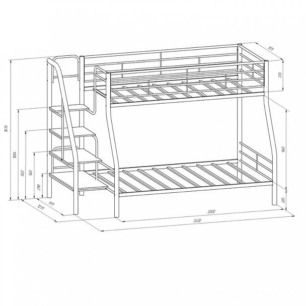 Двухъярусная кровать "Толедо-1П" слоновая кость - Вид 3
