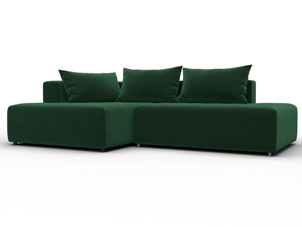 Диван угловой Лига-103 НПБ угол левый Велюр зеленый - Вид 1