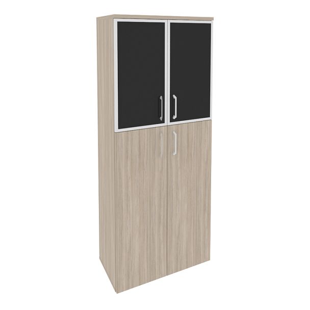 Onix Шкаф высокий широкий O.ST-1.7 R black Дуб аттик/Стекло black 800*420*1977 - Вид 1