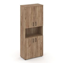 Стайл Проджект Шкаф высокий широкий SN.STS-107 Дуб Табак/Черный Ручки 796*400*1982 - Фото предпросмотра