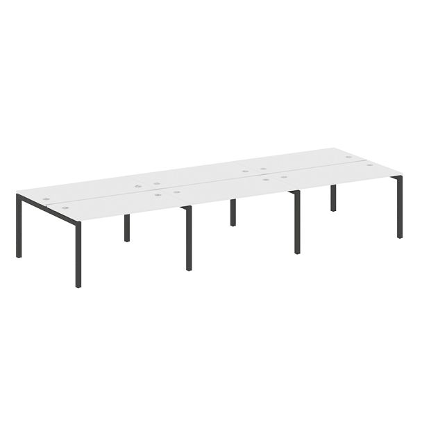 Metal System Quattro Р. ст. на 6 раб. места на П-образном м/к 50БП.СМ-6.3 Белый/Антрацит металл 4200*1475*750 - Вид 1