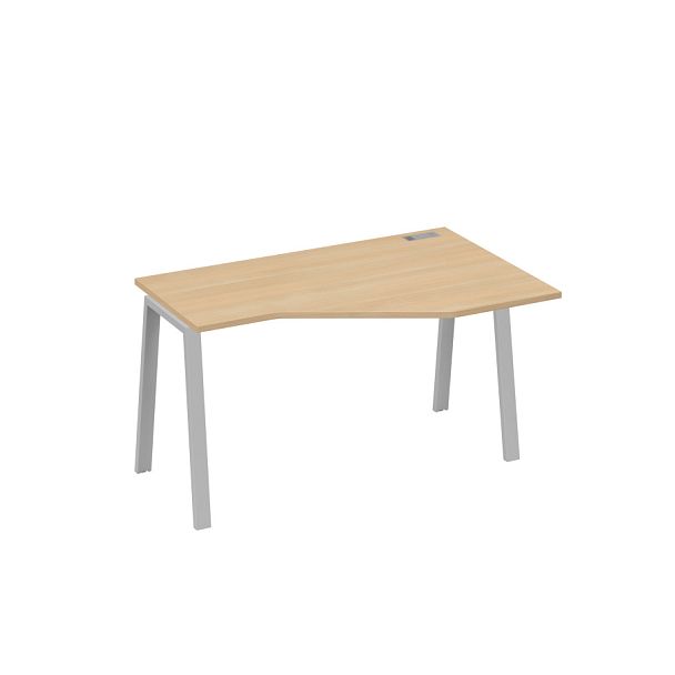 Стол эргономичный правый "Техно" на металлокаркасе TRE A4 А4 Б3 054 БП натуральный дуб / металлокаркас серый - Вид 1