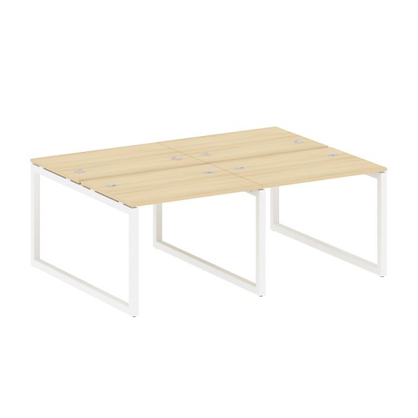 Metal System Quattro Р. ст. на 4 раб. места на О-образном м/к 50БО.СМ-4.1 Акация/Белый металл 2000*1475*750 - Вид 1
