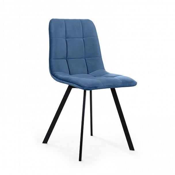 Стул UNO, бархат синий 29/ чёрный профиль - Вид 2