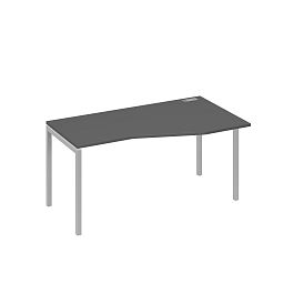 Стол эргономичный правый "Техно" на металлокаркасе DUE A4 А4 Б2 066 БП антрацит премиум / металлокаркас серый - Фото предпросмотра