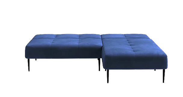 Monaco диван-кровать с шезлонгом, без подлокотников, бархат синий 29 - Вид 5