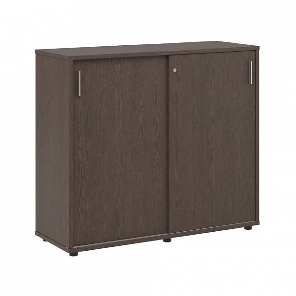 Тумба с раздвижными фасадами Trend Metal 123x43x107,2 тёмный дуб - Вид 1