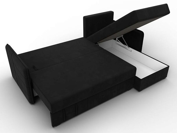 Диван угловой Слим угол универсальный Микровельвет черный - Вид 9