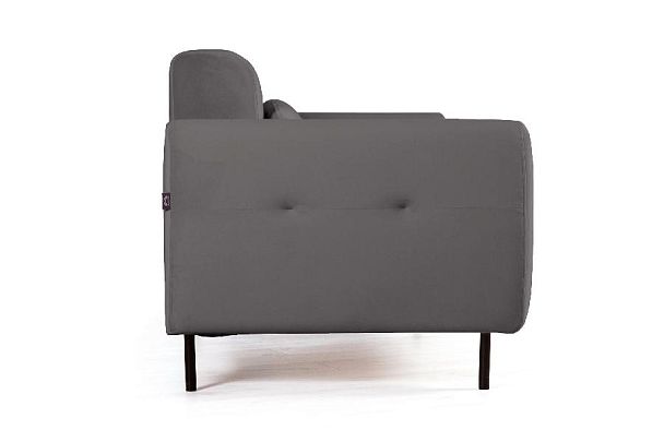Siena диван-кровать прямой с подлокотниками, бархат серый 27 - Вид 3