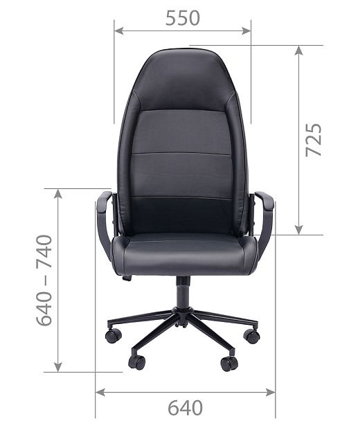 Кресло CHAIRMAN CH941, экокожа, черный - Вид 6