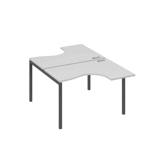 Рабочая станция столы Классика (2х120) каркас DUE A4 А4 Б2 180 БП серый / металлокаркас антрацит - Вид 1