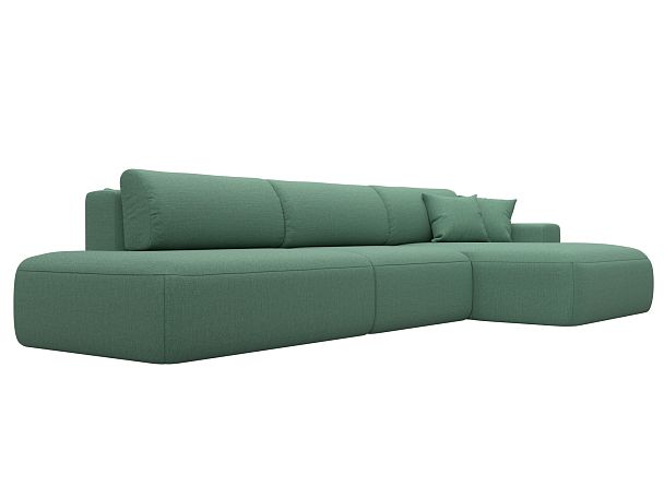 Диван угловой Лига-036 НПБ Модерн Лонг правый угол Рогожка зеленый - Вид 3