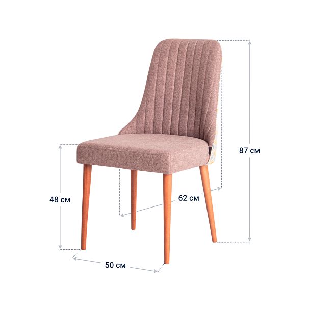 Стул Kongsberg, рогожка Austin 03, спинка шенилл-жаккард Scandinavia 01 Temple - Вид 5