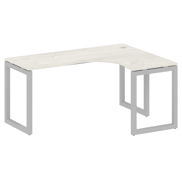 Metal System Quattro Стол криволинейный правый на О-образном м/к 50БО.СА-4 (R) Дуб наварра/Серый металл 1600*1200*750 - Вид 1