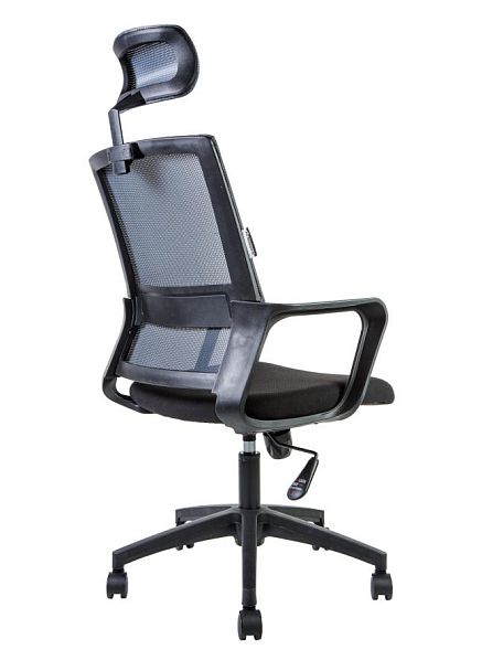 Кресло офисное / Бит / черный пластик / темно серая сетка / черная ткань - Вид 4