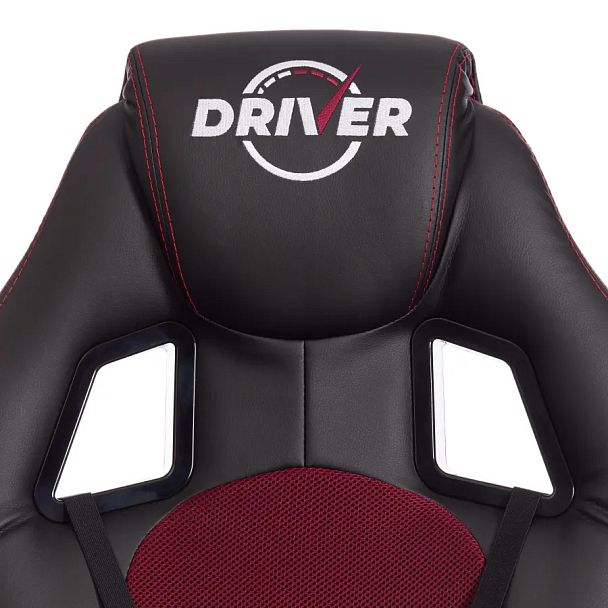 Кресло Драйвер/Driver (22), кож/зам/ткань, черный/бордо - Вид 8