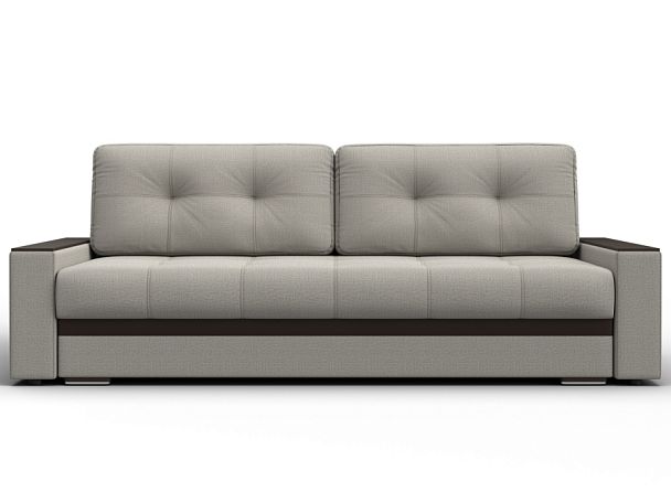 Диван прямой с декором Лига-096 НПБ Рогожка;Экокожа бежевый - Вид 2