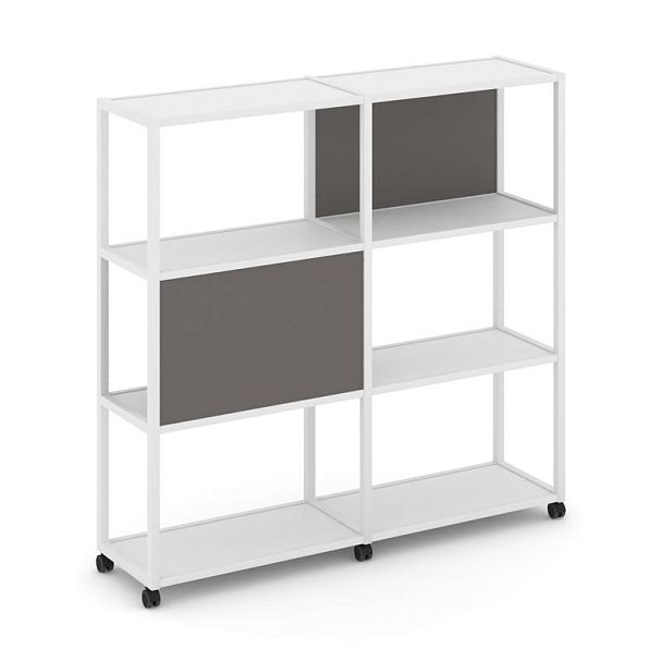 Shelf Mobile Стеллаж 4 уровня 2 секции VR.LT-STK-412.06 Белый Бриллиант/Металл Белый/W-26 1170*400*1523 - Вид 1
