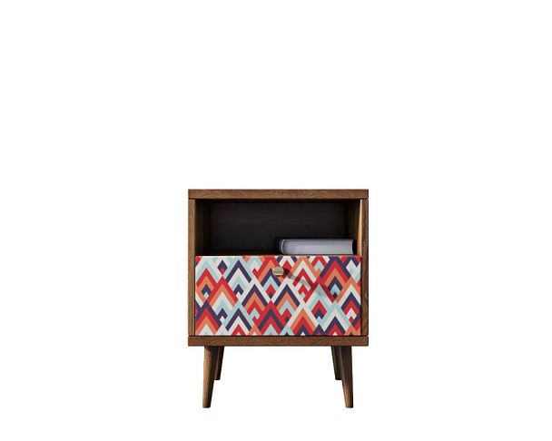 Тумбочка Berber с одним ящиком 2 принт арт BB06/Print_02, разноцветная - Вид 1
