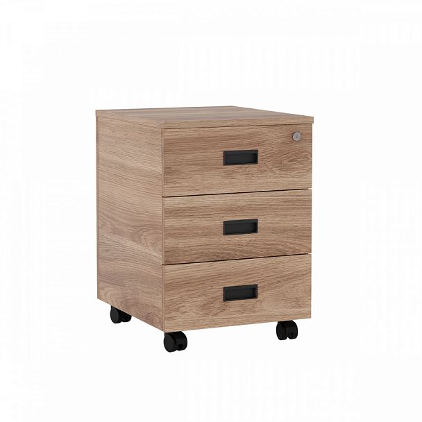 Тумба подкатная с 3 ящиками Liverpool 43x50x60 орех - Вид 1