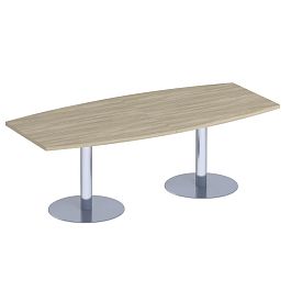 Стол для переговоров круглый на опорах-колоннах Патриот ПТ 142 дуб скандинавский - Фото предпросмотра