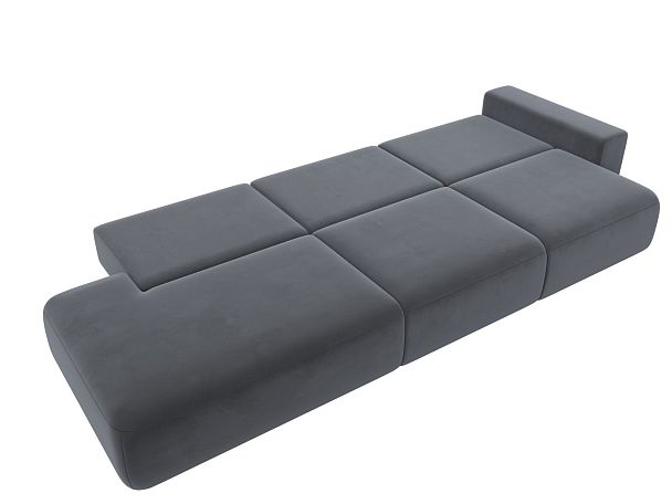 Диван прямой Лига-036 Модерн Лонг подлокотник справа Велюр серый - Вид 10