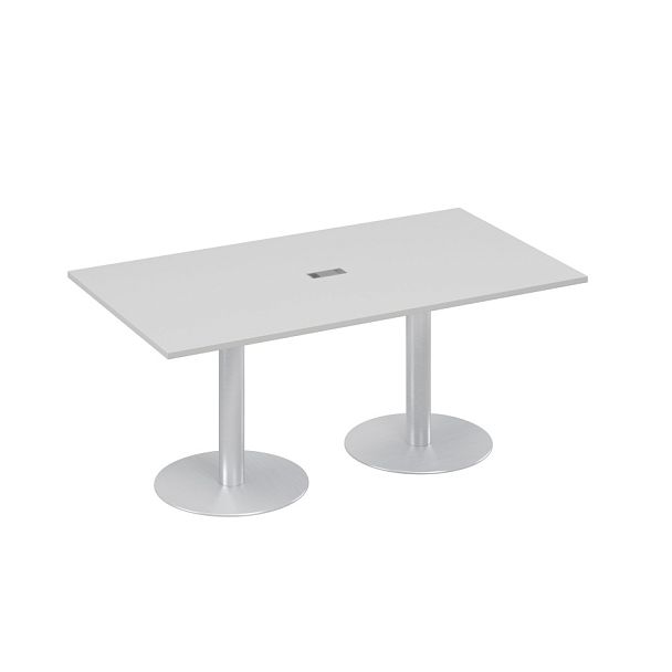 Стол 180 в переговорную на опорах-колоннах A4 А4 ХР 122 серый - Вид 1