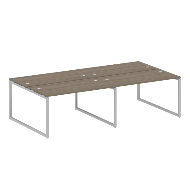 Metal System Quattro Р. ст. на 4 раб. места на О-образном м/к 40БО.СМ-4.3 Вяз/Серый металл 2800*1475*750 - Вид 1