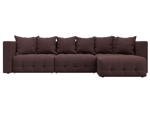 Диван угловой Лига-052 НПБ Лонг угол универсальный Замша бордовый - Вид 2