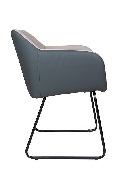 Стул / Bravo / бежевая ткань / серая экокожа - Вид 3