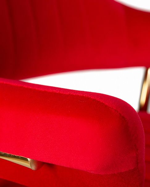 Стул барный DOBRIN CHARLY GOLD (красный велюр (MJ9-45)) - Вид 8