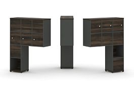 Concept Надставка высокая CN.DNV-009 Дуб Мали/Антрацит/Металл Антрацит 1099*350*1486 - Фото предпросмотра