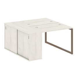 Metal System Quattro Р. ст. с шкафом-купе на О-образном м/к 40БО.РС-СШК-1.1 Т Дуб наварра/Мокко металл 1410*1475*750 - Фото предпросмотра