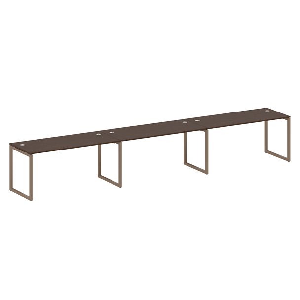 Metal System Quattro Р. ст. на 3 раб. места на О-образном м/к 40БО.СМ-3.4 Венге/Мокко металл 4800*720*750 - Вид 1