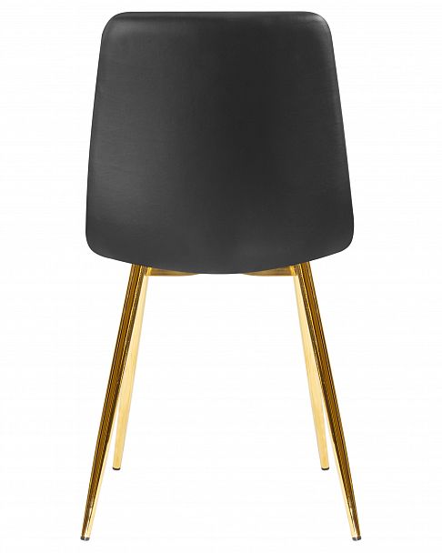 Стул обеденный DOBRIN ALEX (золотые ножки, чёрная экокожа (P-01)) - Вид 5