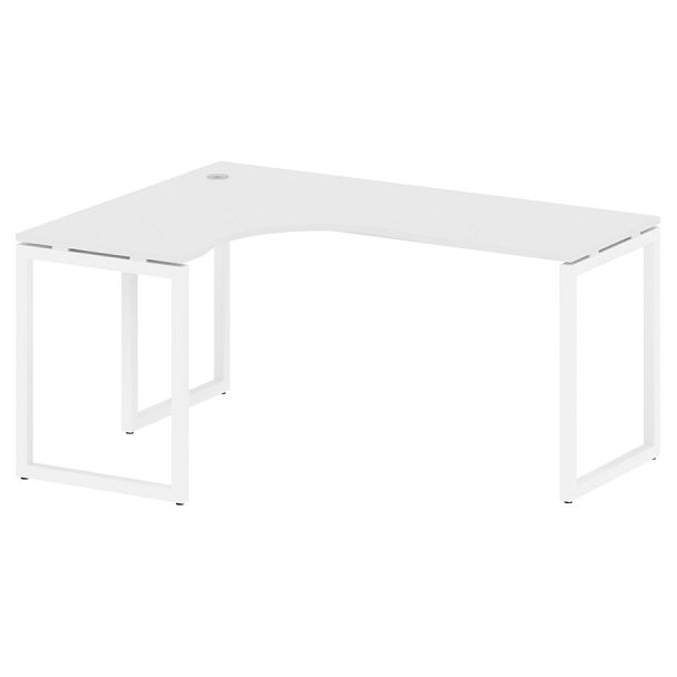 Metal System Quattro Стол криволинейный левый на О-образном м/к 40БО.СА-4 (L) Белый/Белый металл 1600*1200*750 - Вид 1