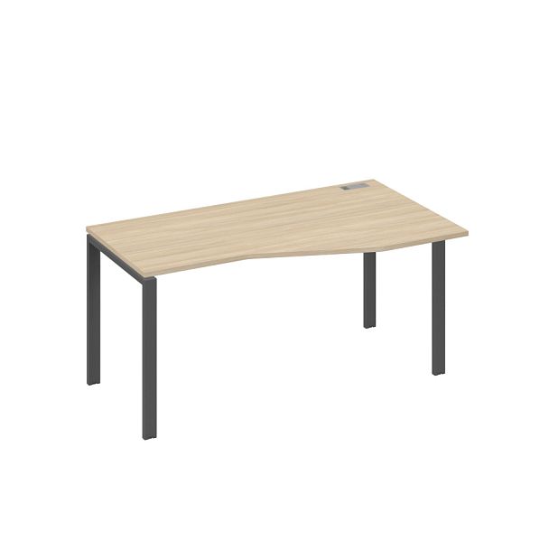 Стол эргономичный правый "Техно" на металлокаркасе UNO A4 А4 Б1 066 БП дуб скандинавский / металлокаркас антрацит - Вид 1