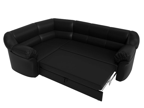 Диван угловой Карнелла левый (полностью экокожа черная) - Вид 7